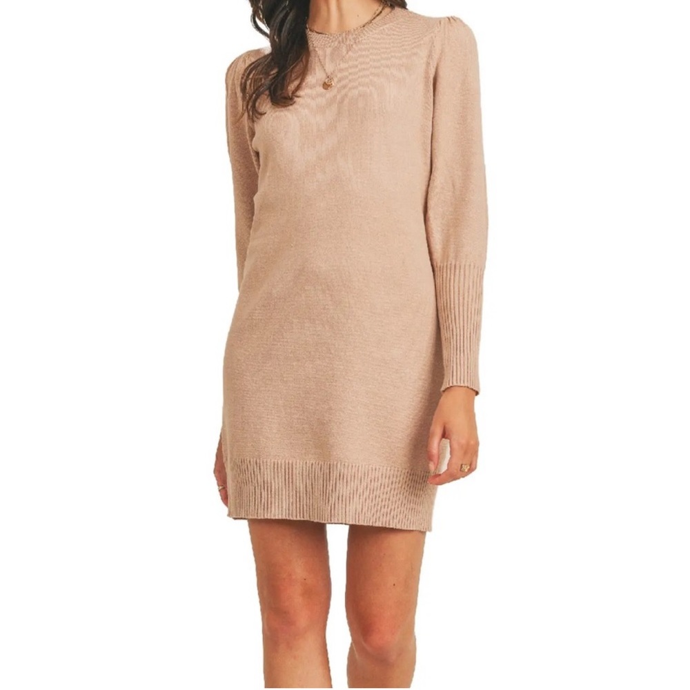 Lush Sweater Dress in Taupe